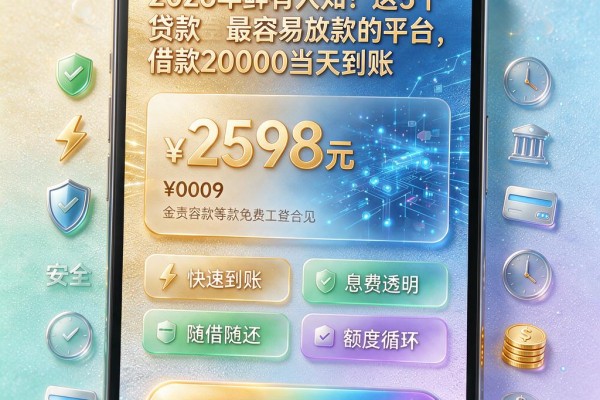 2026年鲜有人知!这5个贷款最容易放款的平台,借款20000当天到账