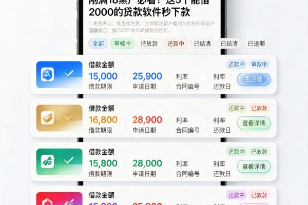 刚满18黑户必看！这5个能借2000的贷款软件秒下款