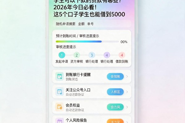 学生可以下款的贷款有哪些?2026年今日必看!这5个口子学生也能借到5000