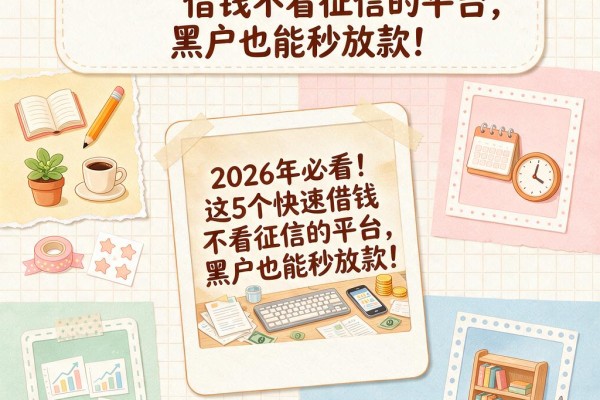 2026年必看！这5个快速借钱不看征信的平台，黑户也能秒放款！