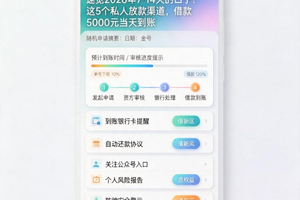 速览2026年7-14天的口子！这5个私人放款渠道，借款5000元当天到账