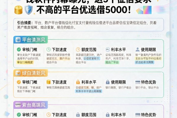 黑户必看!2026年支付宝微信借钱软件内幕曝光,这5个征信要求不高的平台优选借5000