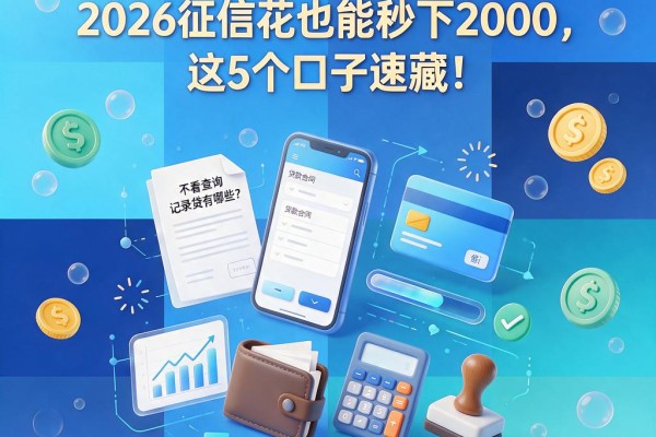 不看查询记录的网贷有哪些？2026征信花也能秒下2000，这5个口子速藏！