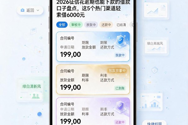 2026征信花逾期也能下款的借款口子盘点,这5个热门渠道轻松借6000元