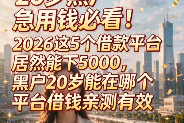 20岁黑户急用钱必看！2026这5个借款平台居然能下5000，黑户20岁能在哪个平台借钱亲测有效