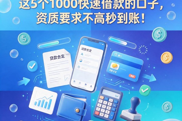 2026年必看！这5个1000快速借款的口子，资质要求不高秒到账！