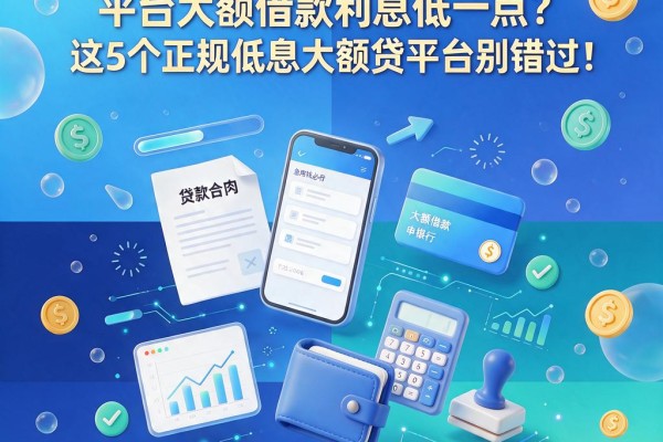 急用钱必看!2026年什么平台大额借款利息低一点?这5个正规低息大额贷平台别错过