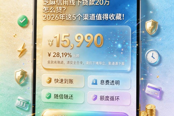 芝麻信用线下贷款20万怎么贷?2026年这5个渠道值得收藏!