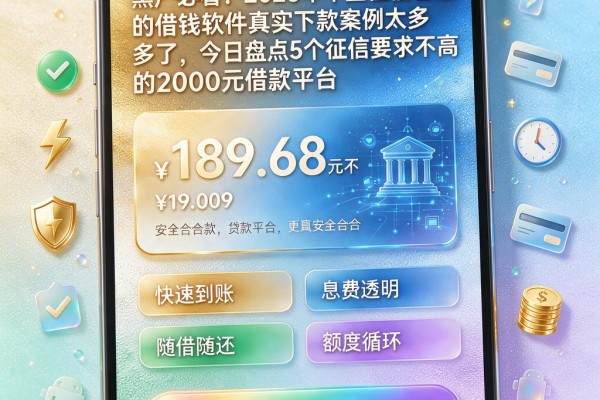 黑户必看！2026年不查征信包过的借钱软件真实下款案例太多了，今日盘点5个征信要求不高的2000元借款平台
