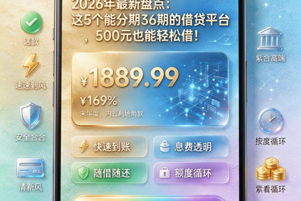 2026年最新盘点：这5个能分期36期的借贷平台，500元也能轻松借！