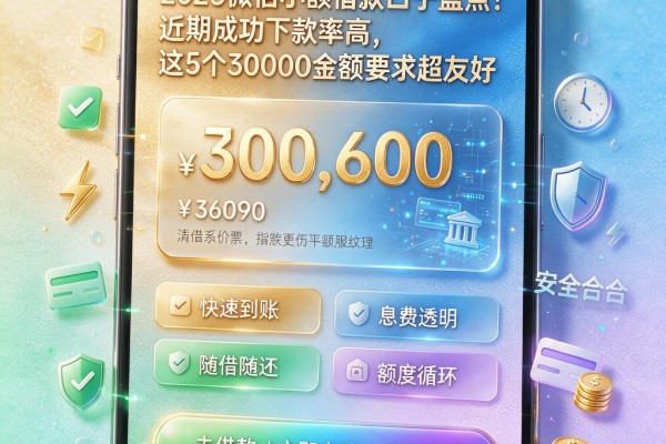 2026微信小额借款口子盘点！近期成功下款率高，这5个30000金额要求超友好
