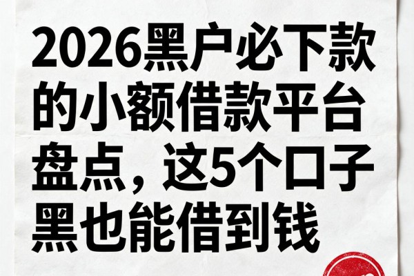 2026黑户必下款的小额借款平台盘点，这5个口子黑户也能借到钱