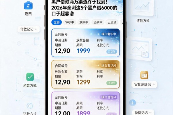 黑户借款两万渠道终于找到！2026年亲测这5个黑户借6000的口子超靠谱