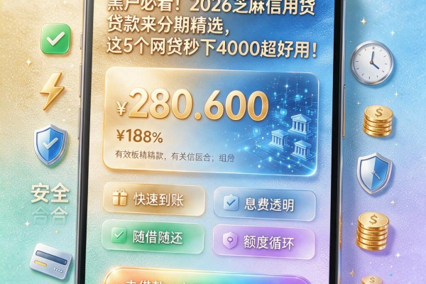 黑户必看!2026芝麻信用贷款来分期精选,这5个网贷秒下4000超好用