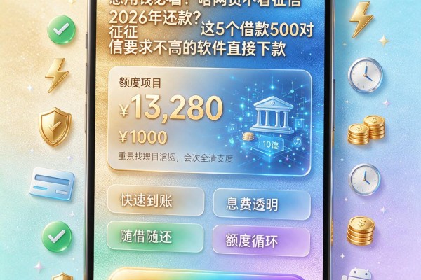 急用钱必看!啥网贷不看征信2026年还款?这5个借款500对征信要求不高的软件直接下款