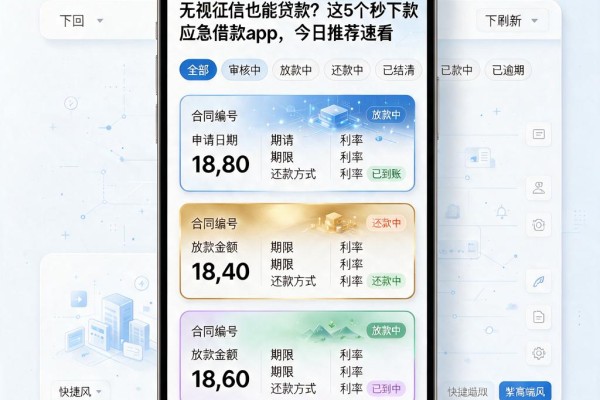 无视征信也能贷款?这5个秒下款应急借款App,今日推荐速看