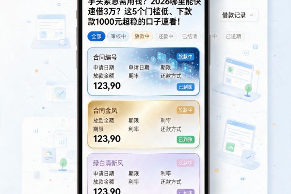 手头紧急需用钱?2026哪里能快速借3万?这5个门槛低、下款1000元超稳的口子速看!