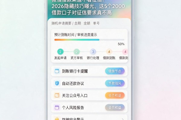 微信借款渠道不看征信!2026隐藏技巧曝光,这5个2000借款口子对征信要求真不高
