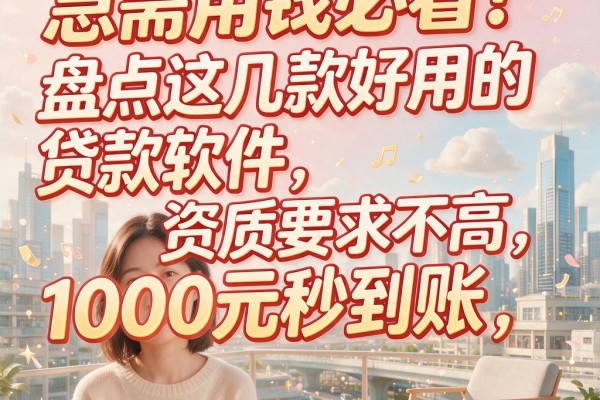 急需用钱必看！盘点这几款好用的贷款软件，资质要求不高，1000元秒到账