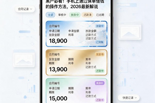黑户必看!手机上通过保单借钱的操作方法,2026最新解说