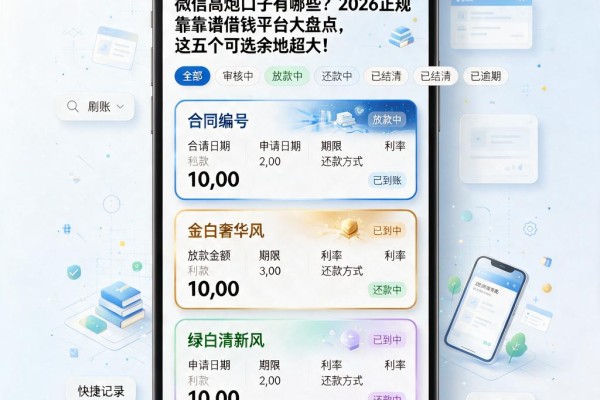 微信高炮口子有哪些？2026正规靠谱借钱平台大盘点，这五个可选余地超大！