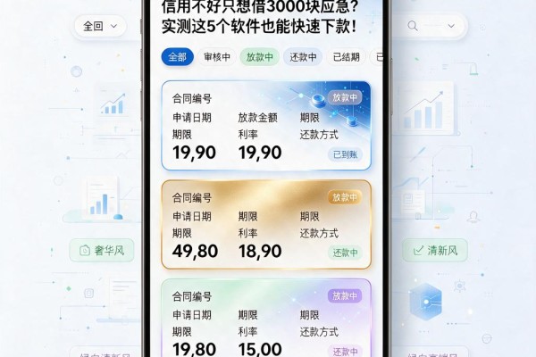 信用不好只想借3000块应急?实测这5个软件也能快速下款!