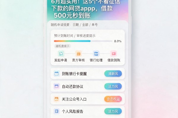 6月超实用!这5个不看征信下款的网贷app,借款500元秒到账