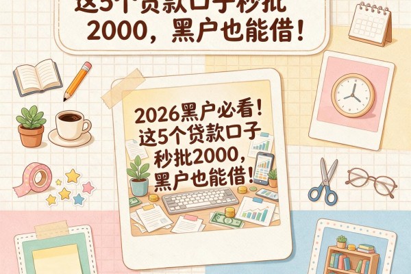 2026黑户必看!这5个贷款口子秒批2000,黑户也能借!