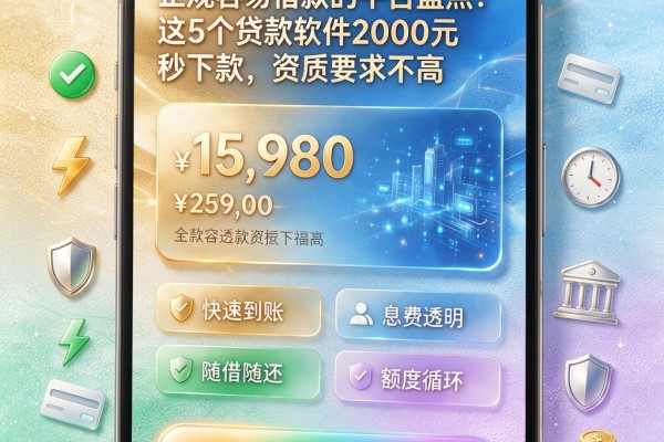 正规容易借款的平台盘点：这5个贷款软件2000元秒下款，资质要求不高