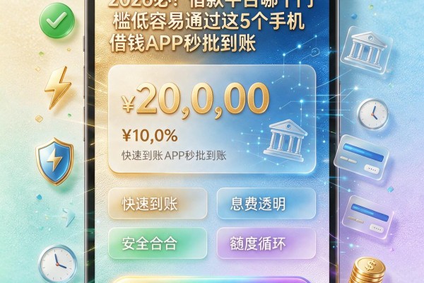 2026必!借款平台哪个门槛低容易通过这5个手机借钱APP秒批到账
