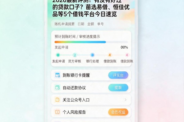 2026最新评测！有没有好过的贷款口子？苗选易借、恒佳优品等5个借钱平台今日速览
