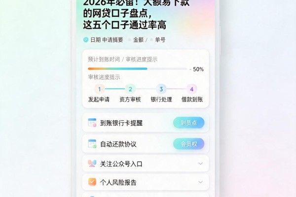 2026年必留!大额易下款的网贷口子盘点,这五个口子通过率高