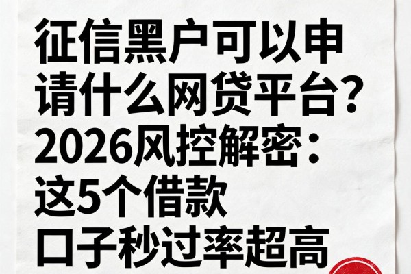 征信黑户可以申请什么网贷平台?2026风控解密:这5个借款口子秒过率超高