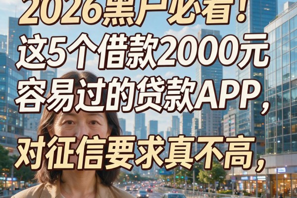2026黑户必看!这5个借款2000元容易过的贷款APP,对征信要求真不高