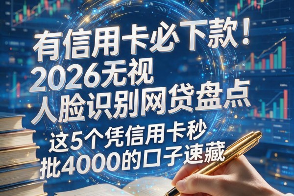 有信用卡必下款!2026无视人脸识别网贷盘点,这5个凭信用卡秒批4000的口子速藏