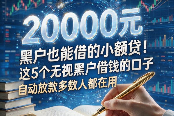 黑户也能借的小额贷!这5个无视黑户借钱的口子,20000元自动放款多数人都在用