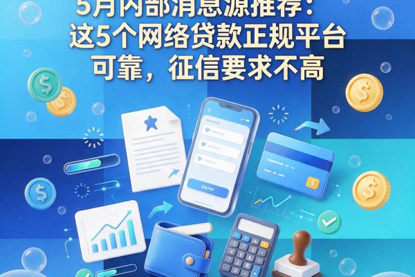 黑户也能借！5月内部消息源推荐：这5个网络贷款正规平台可靠，征信要求不高