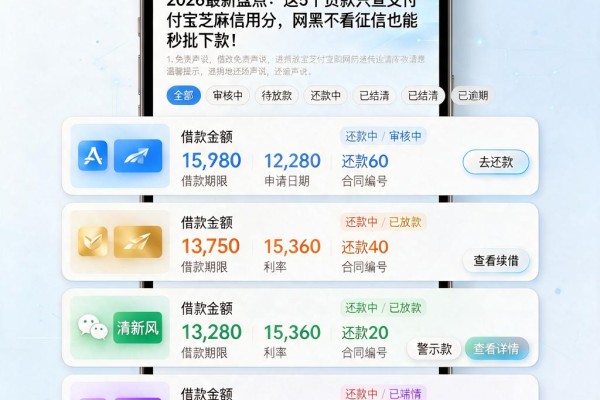 2026最新盘点：这5个贷款只查支付宝芝麻信用分，网黑不看征信也能秒批下款！