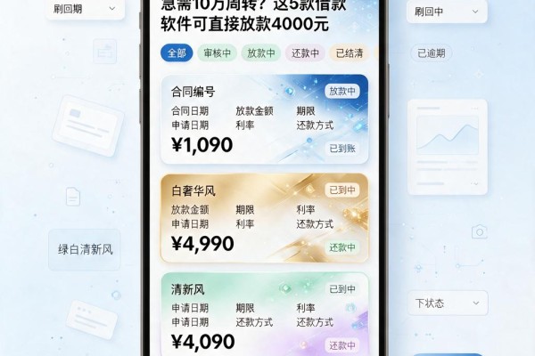 急需10万周转?这5款借款软件可直接放款4000元