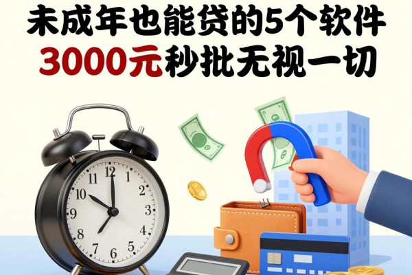 急需用钱？未成年也能贷的5个软件，3000元秒批无视一切！