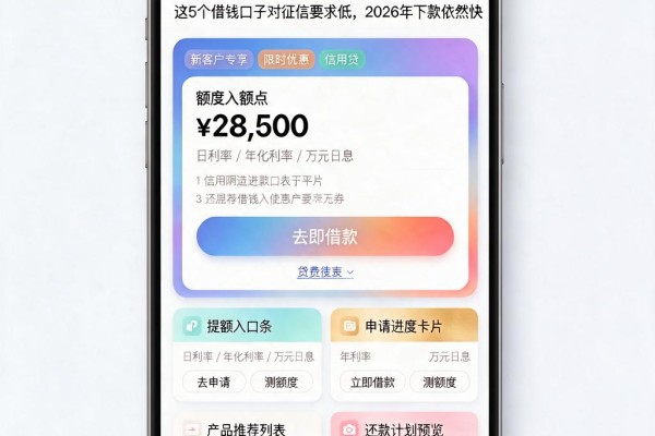 无视负债征信的贷款平台真实盘点！这5个借钱口子对征信要求低，2026年下款依然快