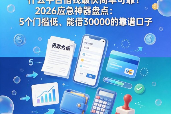 急用钱必看!什么平台借钱最快简单可靠?2026应急神器盘点:5个门槛低、能借30000的靠谱口子