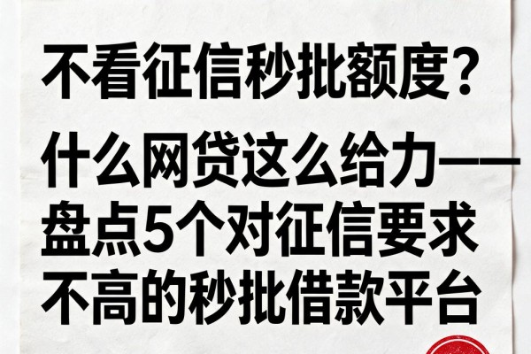 不看征信秒批额度？什么网贷这么给力——盘点5个对征信要求不高的秒批借款平台