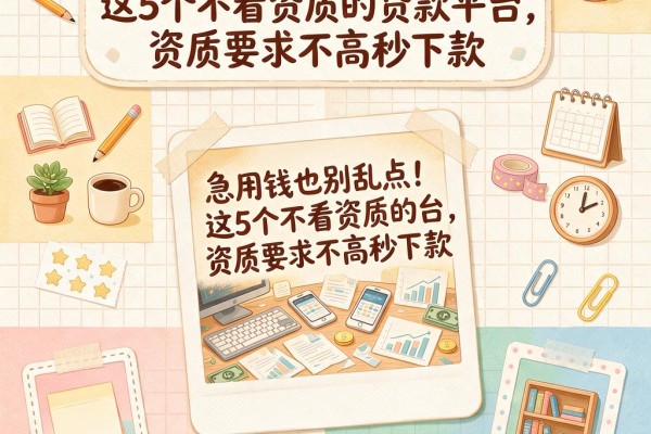 急用钱也别乱点!这5个不看资质的贷款平台,资质要求不高秒下款