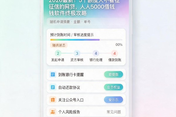 2026最新!5个额度大不看征信的网贷,人人5000借钱软件终极攻略