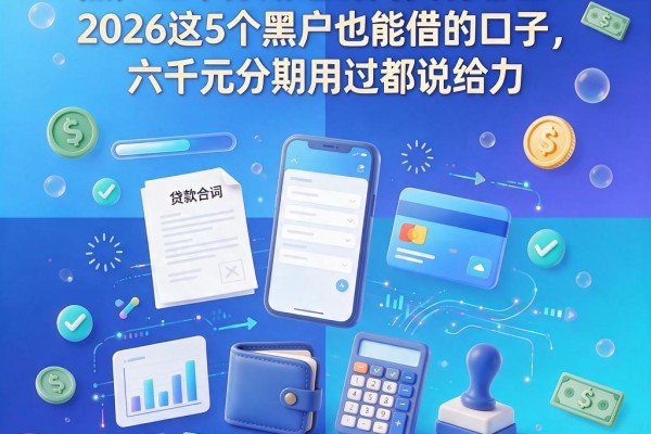 黑户三千分期还的网贷有哪些？2026这5个黑户也能借的口子，六千元分期用过都说给力