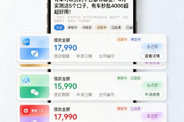 有车可以贷的平台都有哪些?4月实测这5个口子,有车秒批4000超好用!