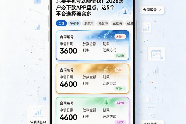 只要手机号就能借钱！2026黑户必下款APP盘点，这5个平台选择确实多