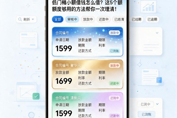 低门槛小额借钱怎么借？这5个额度够用的方法帮你一次理清！