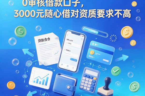5个用一次就爱上的0审核借款口子,3000元随心借对资质要求不高